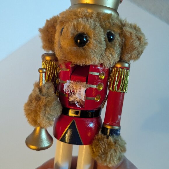 NWT 10" Teddy Bear Soldier Nutcracker Christmas Holiday Decor Michael's Ashland - Picture 7 of 12